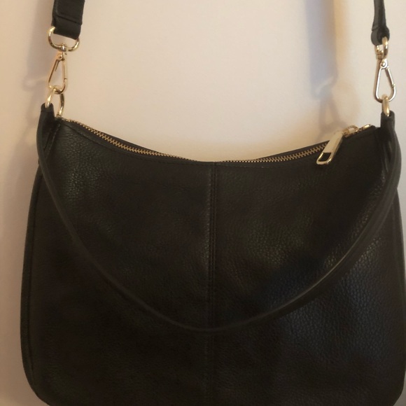 Talbots black/leopard leather crossbody bag - Picture 4 of 6